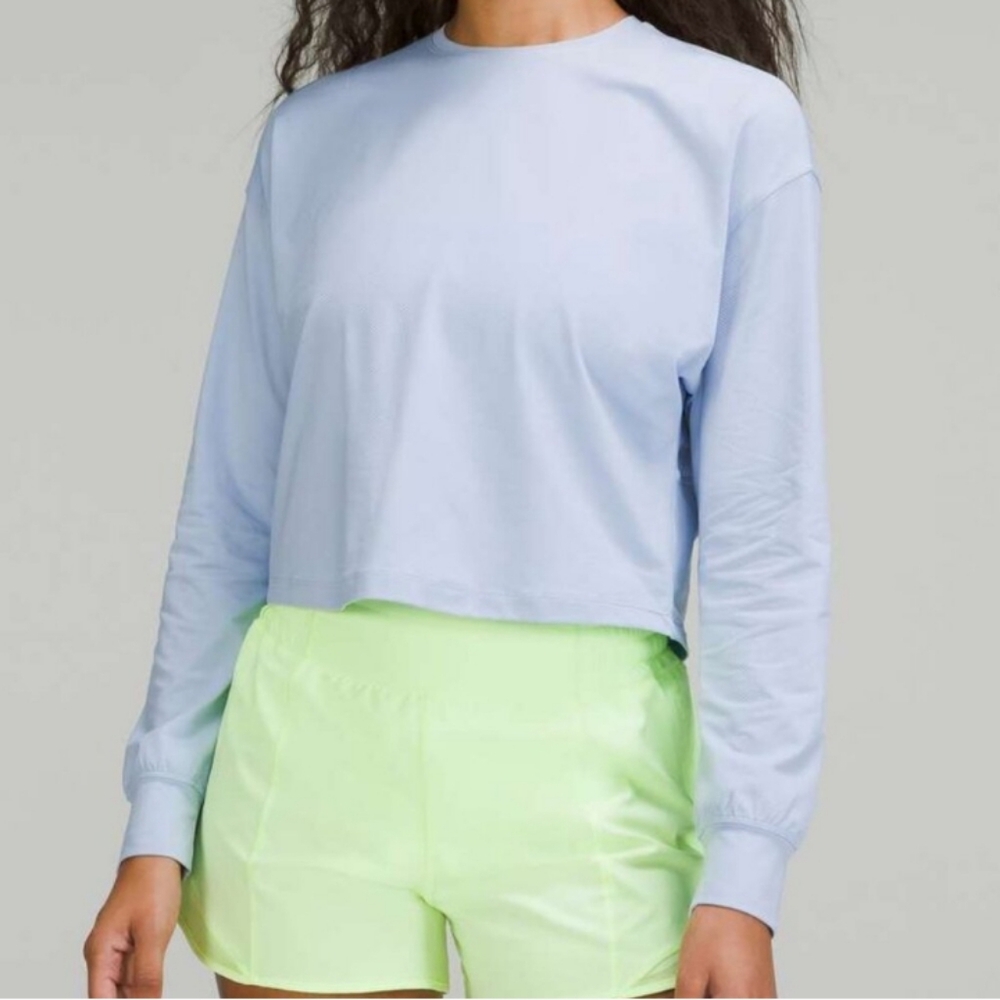 [Lululemon] Abrasion-Resistant Training Long Sleeve Shirt in Blue Linen